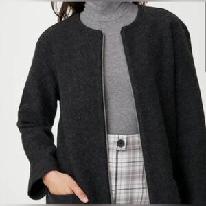 Aritzia Wilfred Banville jacket charcoal gray merino wool Sz L
